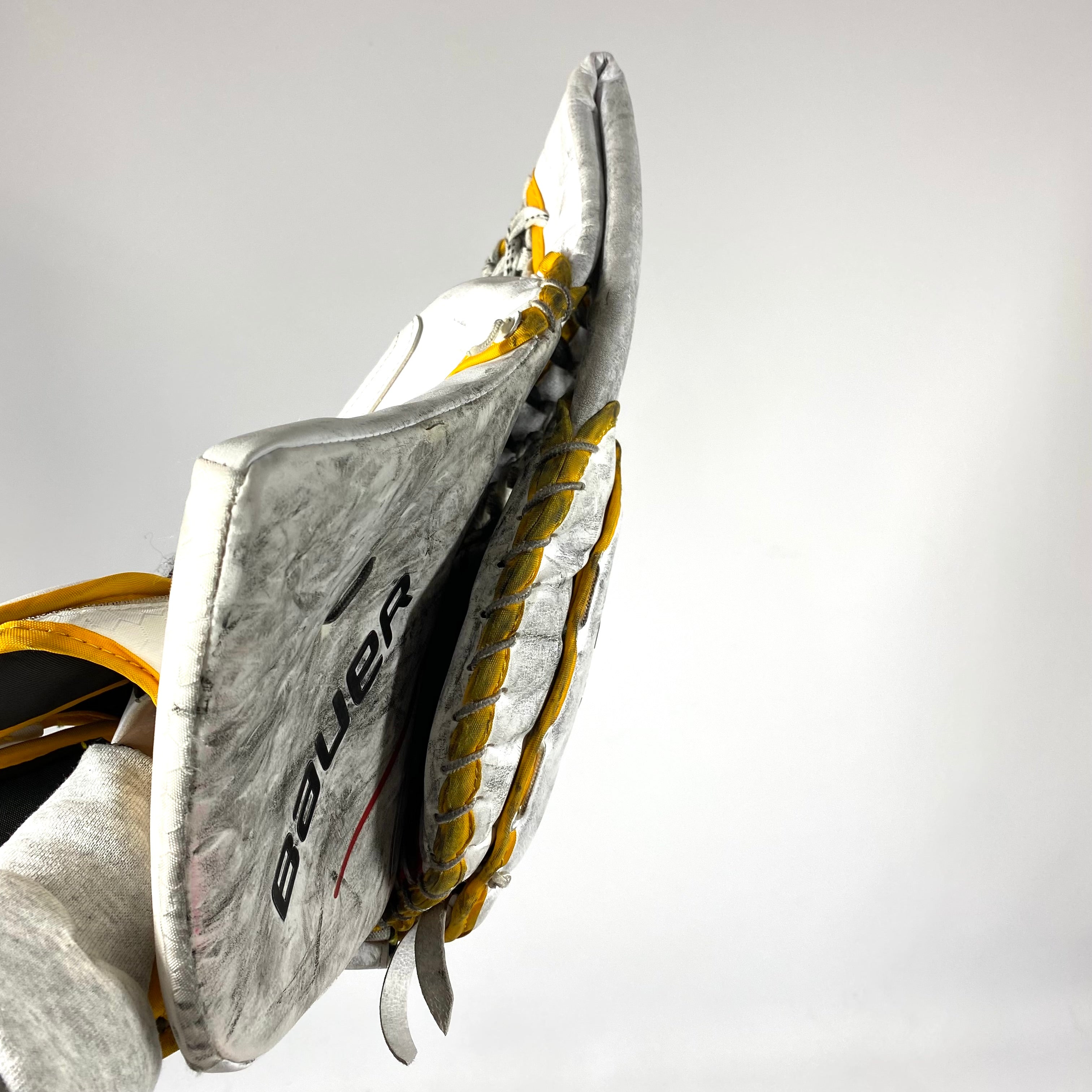 Bauer Vapor 2X Pro - Gant de gardien Pro Stock d'occasion (blanc/jaune/rouge)